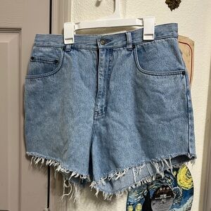Denim Frayed Hem Women Shorts